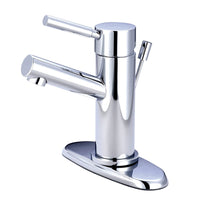 Thumbnail for Kingston Brass KS8421DL Concord Single-Handle Bathroom Faucet with Brass Pop-Up and Cover Plate, Polished Chrome - BNGBath