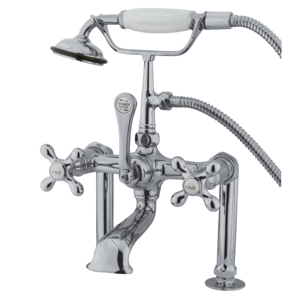 Kingston Brass CC110T1 Vintage 7-Inch Deck Mount Clawfoot Tub Faucet with Hand Shower, Polished Chrome - BNGBath