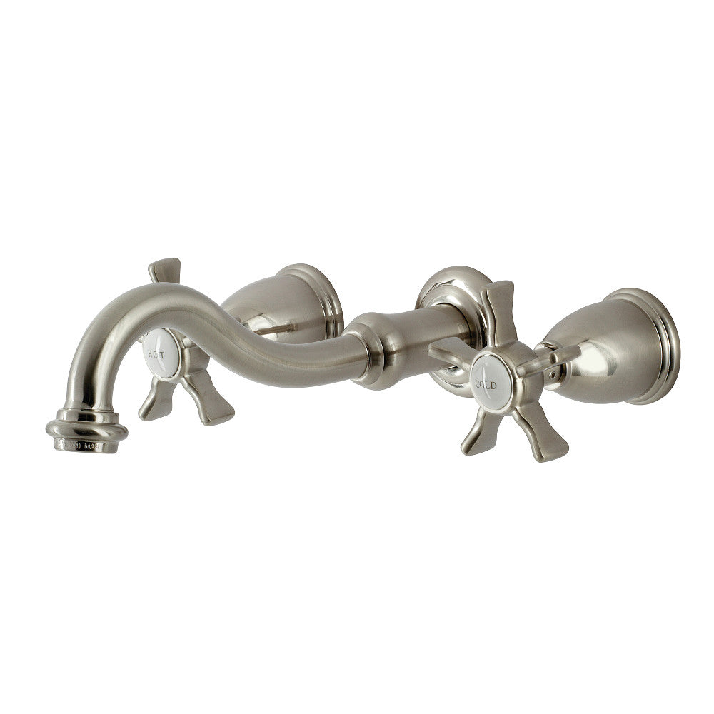 Kingston Brass KS3128NX Hamilton Two-Handle Wall Mount Bathroom Faucet, Brushed Nickel - BNGBath