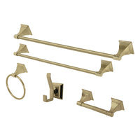 Thumbnail for Kingston Brass BAHK61212478BB Monarch 5-Piece Bathroom Accessory Set, Brushed Brass - BNGBath