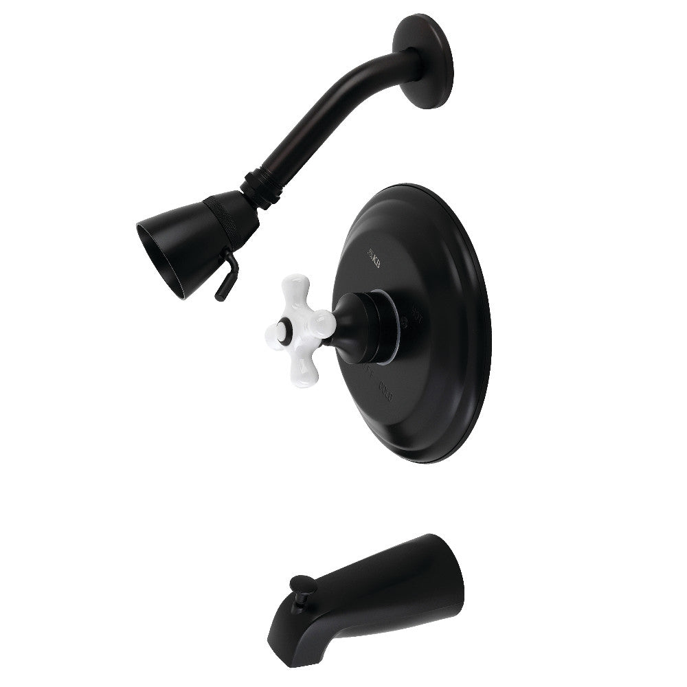 Kingston Brass KB3630PX Restoration Tub and Shower Faucet, Matte Black - BNGBath