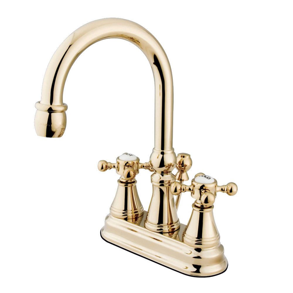 Kingston Brass KS2612BX 4 in. Centerset Bathroom Faucet, Polished Brass - BNGBath