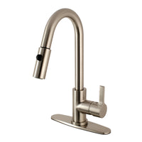 Thumbnail for Gourmetier LS8788CTL Continental Single-Handle Pull-Down Kitchen Faucet, Brushed Nickel - BNGBath