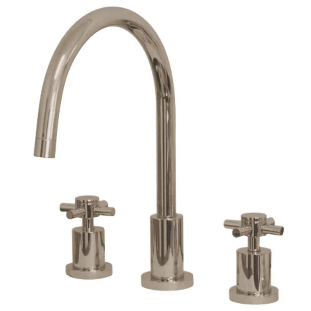 Kingston Brass KS8726DXLS Widespread Kitchen Faucet, Polished Nickel - BNGBath