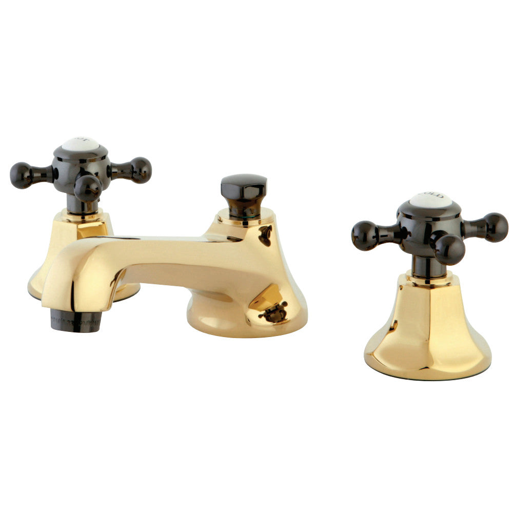 Kingston Brass NS4466BX Widespread Bathroom Faucet, Polished Brass/Black Stainless Steel - BNGBath