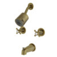 Thumbnail for Kingston Brass KBX8143BX Metropolitan Two-Handle Tub and Shower Faucet, Antique Brass - BNGBath