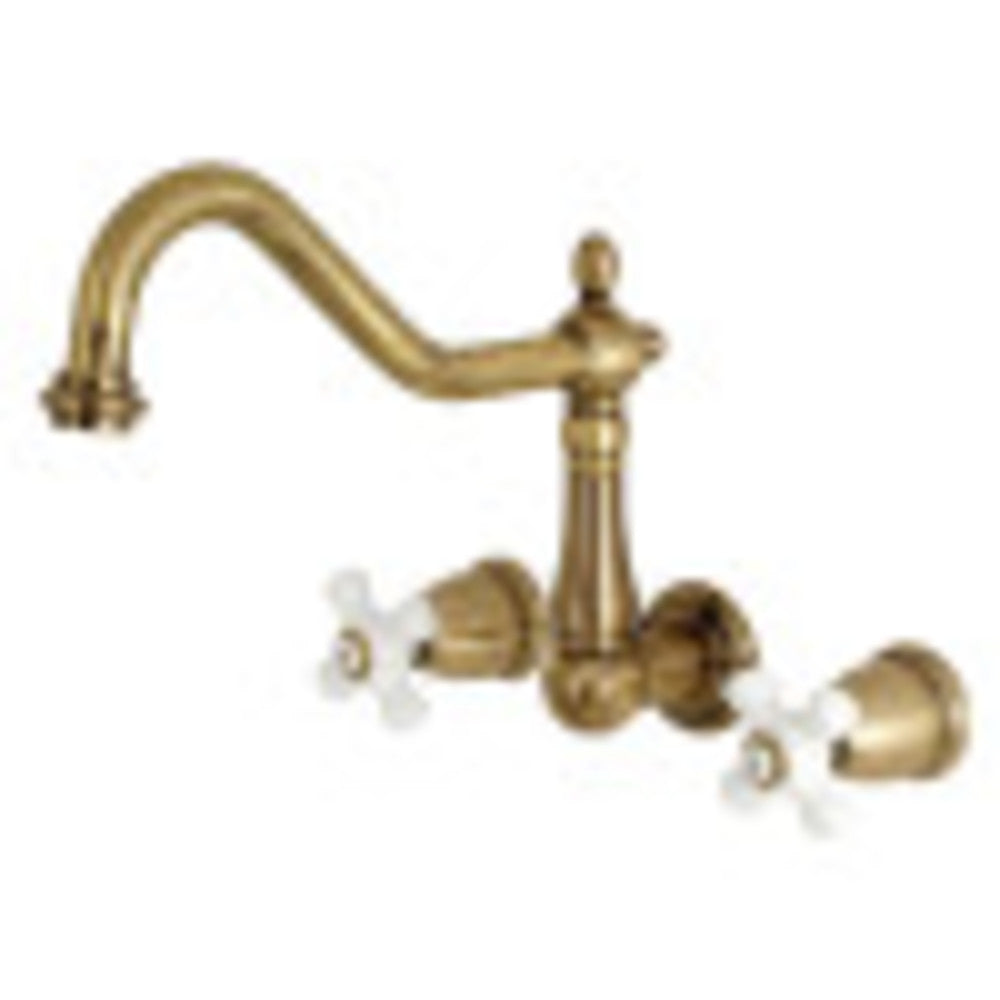 Kingston Brass KS1023PX Heritage Wall Mount Tub Faucet, Antique Brass - BNGBath