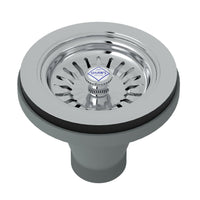 Thumbnail for Shaws Manual Basket Strainer with Logo Branded White Porcelain Pull Knob - BNGBath