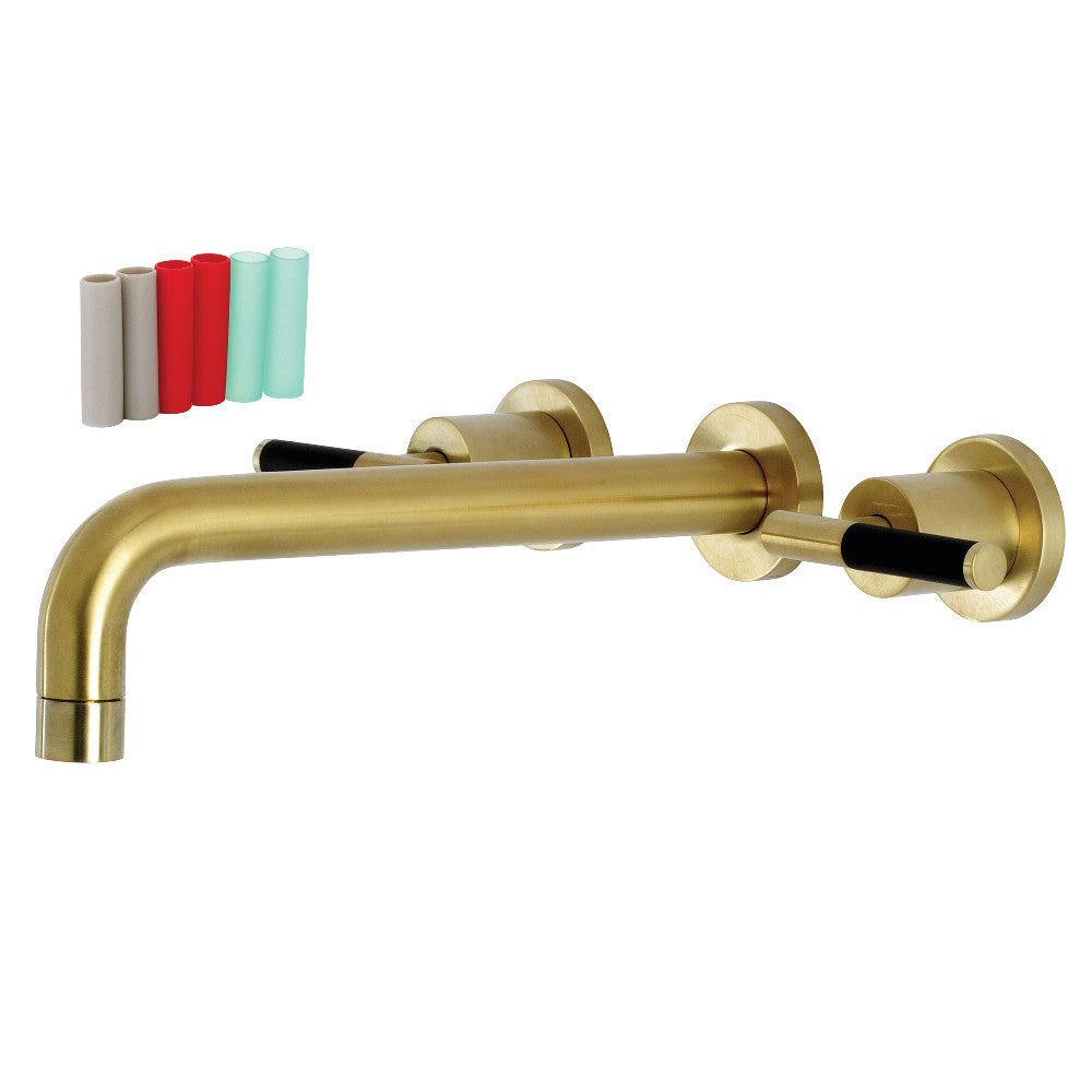 Kingston Brass KS8027CKL Kaiser 2-Handle Wall-Mount Roman Tub Faucet, Brushed Brass - BNGBath