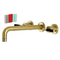 Thumbnail for Kingston Brass KS8027CKL Kaiser 2-Handle Wall-Mount Roman Tub Faucet, Brushed Brass - BNGBath