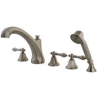 Thumbnail for Kingston Brass KS43285AL Metropolitan Roman Tub Faucet with Hand Shower, Brushed Nickel - BNGBath