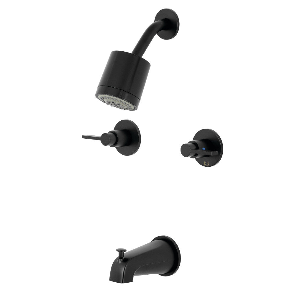 Kingston Brass KBX8140NDL NuvoFusion Two-Handle Tub and Shower Faucet, Matte Black - BNGBath