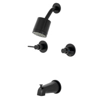 Thumbnail for Kingston Brass KBX8140NDL NuvoFusion Two-Handle Tub and Shower Faucet, Matte Black - BNGBath