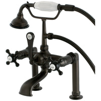 Thumbnail for Aqua Vintage AE103T5BX English Country Deck Mount Clawfoot Tub Faucet, Oil Rubbed Bronze - BNGBath
