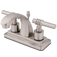 Thumbnail for Kingston Brass KS4648ML 4 in. Centerset Bathroom Faucet, Brushed Nickel - BNGBath