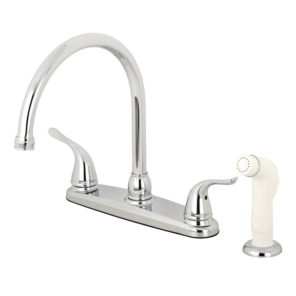 Kingston Brass KB791YL Yosemite 8-Inch Centerset Kitchen Faucet with Sprayer, Polished Chrome - BNGBath