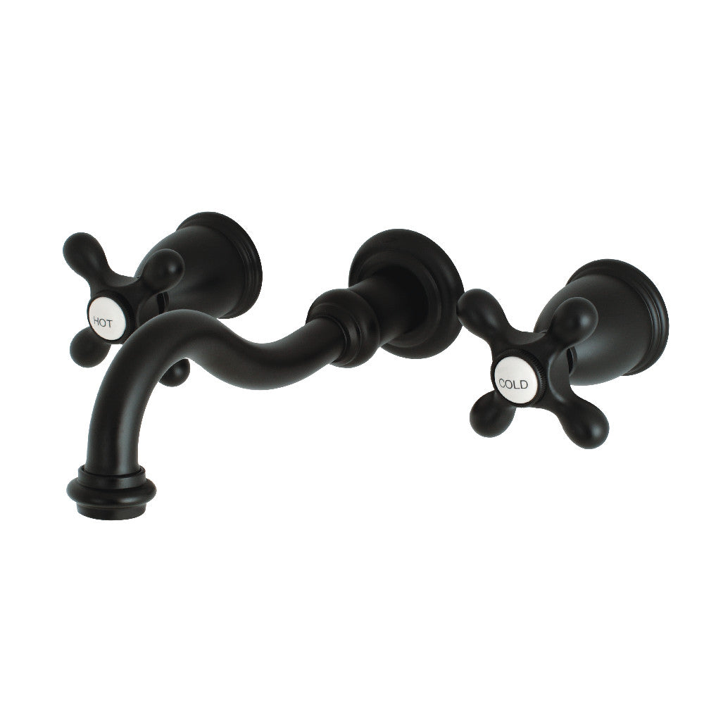 Kingston Brass KS3020AX Restoration Two-Handle Wall Mount Tub Faucet, Matte Black - BNGBath