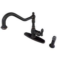 Thumbnail for Gourmetier GSY7706ACLSP American Classic Single-Handle Kitchen Faucet with Brass Sprayer, Naples Bronze - BNGBath
