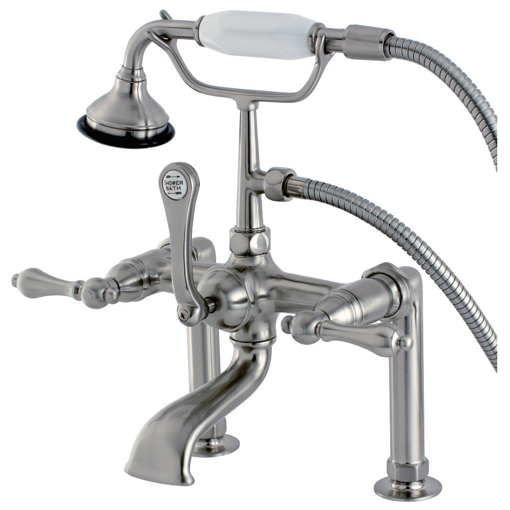 Kingston Brass AE103T8 Auqa Vintage Deck Mount Clawfoot Tub Faucet, Brushed Nickel - BNGBath