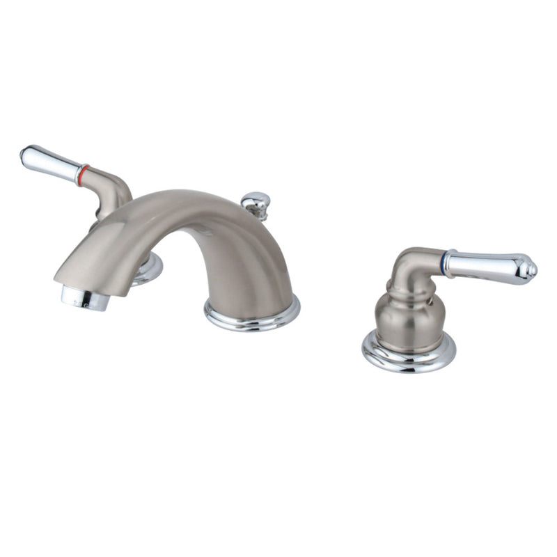 Kingston Brass GKB967 Widespread Bathroom Faucet, Brushed Nickel/Polished Chrome - BNGBath