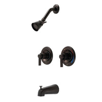 Thumbnail for Kingston Brass KB665NDL NuvoFusion Two-Handle Tub and Shower Faucet with Volume Control, Oil Rubbed Bronze - BNGBath