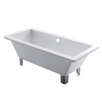 Thumbnail for Aqua Eden VTSQ713218A1 71-Inch Acrylic Double Ended Clawfoot Tub (No Faucet Drillings), White/Polished Chrome - BNGBath