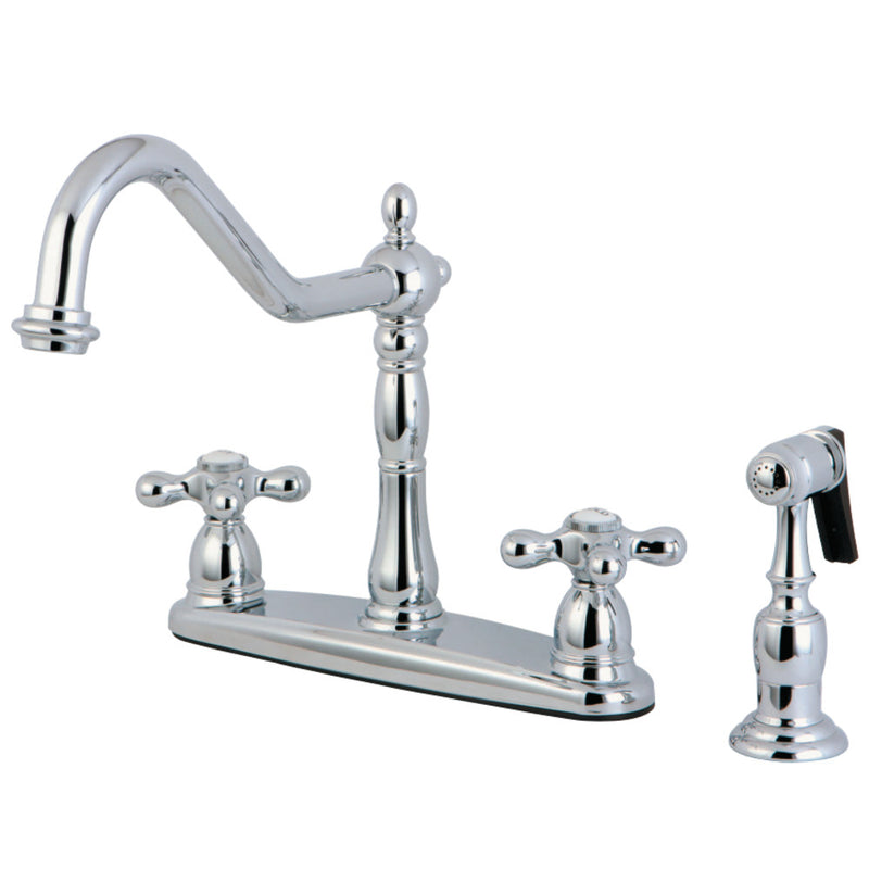Kingston Brass KB1751AXBS Heritage Centerset Kitchen Faucet, Polished Chrome - BNGBath