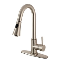 Thumbnail for Gourmetier LS8728DL Concord Single-Handle Pull-Down Kitchen Faucet, Brushed Nickel - BNGBath
