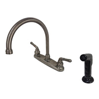 Thumbnail for Kingston Brass KB7900SP Magellan 8-Inch Centerset Kitchen Faucet, Black Stainless - BNGBath