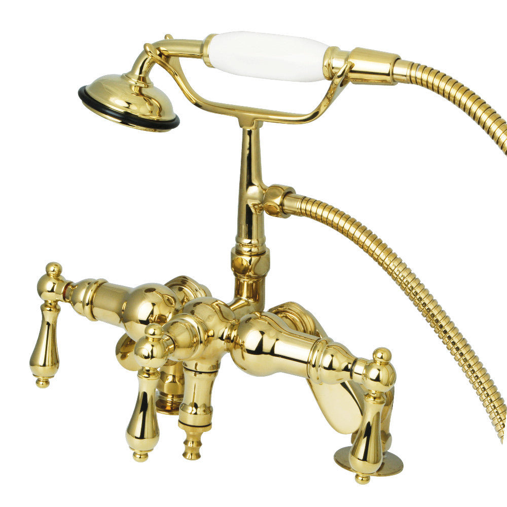 Kingston Brass CC619T2 Vintage Adjustable Center Deck Mount Tub Faucet, Polished Brass - BNGBath