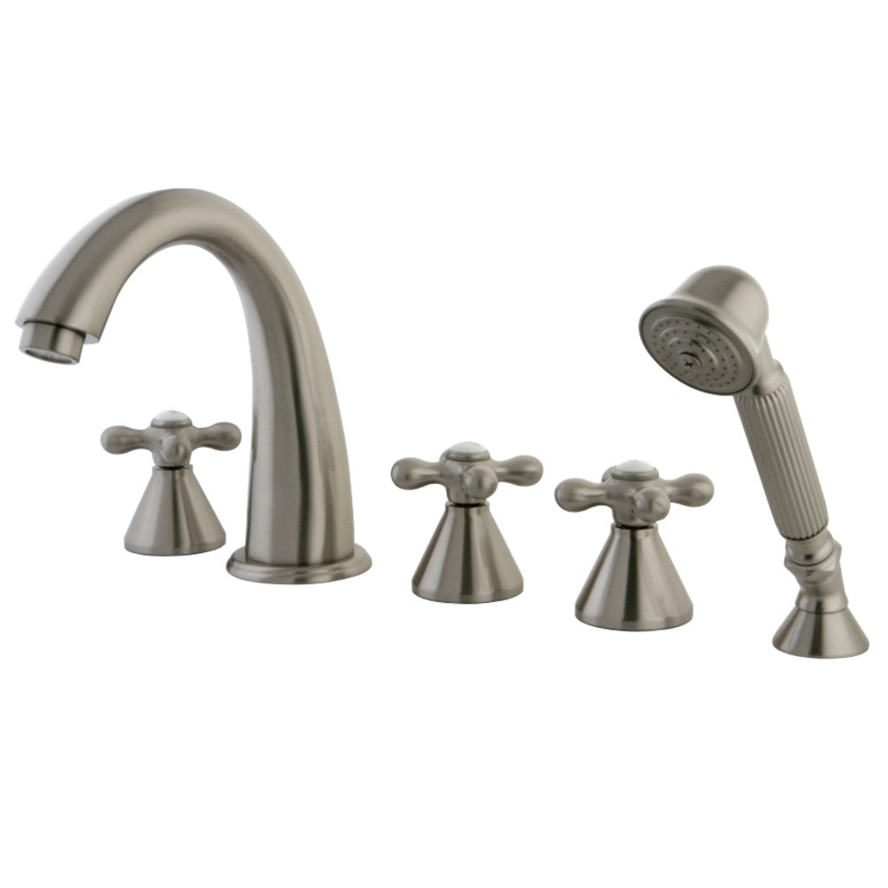Kingston Brass KS23685AX Roman Tub Faucet 5 Pieces with Hand Shower, Brushed Nickel - BNGBath