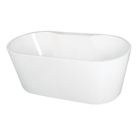 Thumbnail for Aqua Eden VT7DE633023 63-Inch Acrylic Freestanding Tub with Deck for Faucet Installation, White - BNGBath