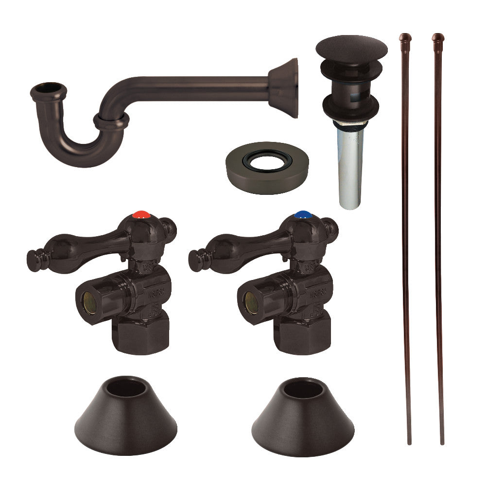 Kingston Brass CC43105VOKB30 Traditional Plumbing Sink Trim Kit with P-Trap and Overflow Drain, Oil Rubbed Bronze - BNGBath