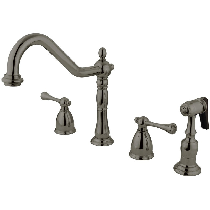 Kingston Brass KB7798BLBS Widespread Kitchen Faucet, Brushed Nickel - BNGBath