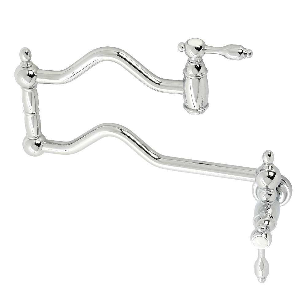 Kingston Brass KS2101TAL Tudor Wall Mount Pot Filler, Polished Chrome - BNGBath