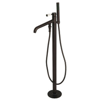 Thumbnail for Kingston Brass KS8135DPL Paris Freestanding Tub Faucet with Hand Shower, Oil Rubbed Bronze - BNGBath