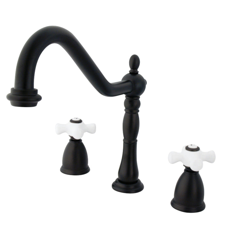 Kingston Brass KB1795PXLS Widespread Kitchen Faucet, Oil Rubbed Bronze - BNGBath
