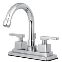 Thumbnail for Kingston Brass KS8661QLL Executive 4 in. Centerset Bathroom Faucet with Brass Pop-Up, Polished Chrome - BNGBath