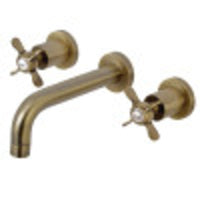 Thumbnail for Kingston Brass KS8123BEX Essex 2-Handle 8 in. Wall Mount Bathroom Faucet, Antique Brass - BNGBath