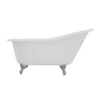 Thumbnail for Aqua Eden VCTND6030NT1 60-Inch Cast Iron Single Slipper Clawfoot Tub (No Faucet Drillings), White/Polished Chrome - BNGBath
