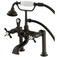Thumbnail for Aqua Vintage AE103T5BEX Essex Deck Mount Clawfoot Tub Faucet, Oil Rubbed Bronze - BNGBath