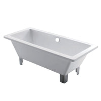 Thumbnail for Aqua Eden VTSQ673018A1 67-Inch Acrylic Double Ended Clawfoot Tub (No Faucet Drillings), White/Polished Chrome - BNGBath