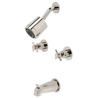 Thumbnail for Kingston Brass KBX8146DX Concord Two-Handle Tub and Shower Faucet, Polished Nickel - BNGBath