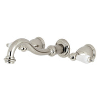 Thumbnail for Kingston Brass KS3126PL Vintage 2-Handle Wall Mount Bathroom Faucet, Polished Nickel - BNGBath