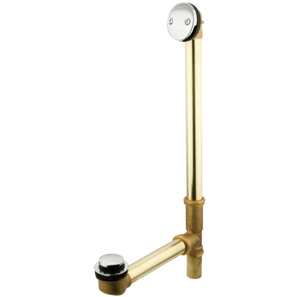 Kingston Brass PDTT2201 20" Tub Waste with Overflow with Tip Toe Drain, Polished Chrome - BNGBath