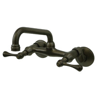 Thumbnail for Kingston Brass KS313ORB Kingston Two Handle Wall Mount Kitchen Faucet, Oil Rubbed Bronze - BNGBath