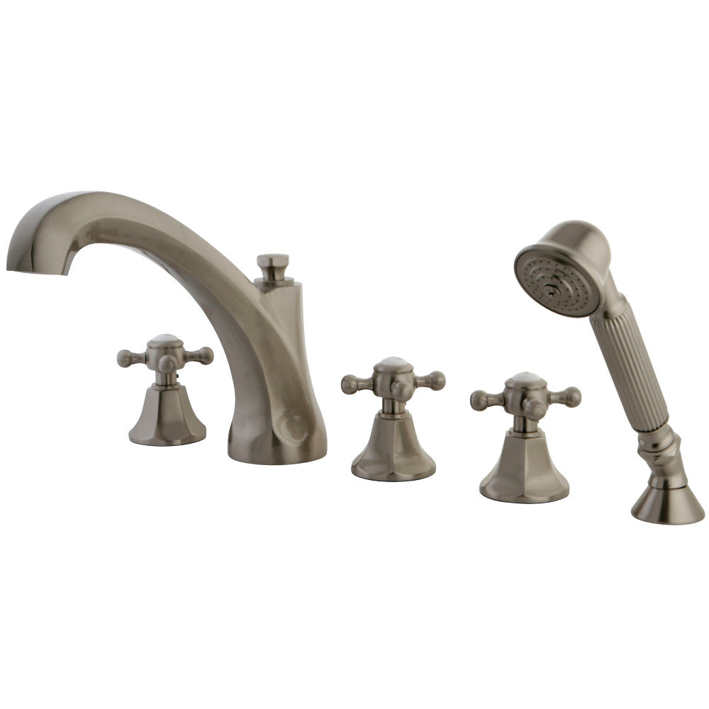 Kingston Brass KS43285BX Metropolitan Roman Tub Faucet with Hand Shower, Brushed Nickel - BNGBath