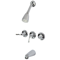 Thumbnail for Kingston Brass KB2231YL Three Handle Tub Shower Faucet, Polished Chrome - BNGBath