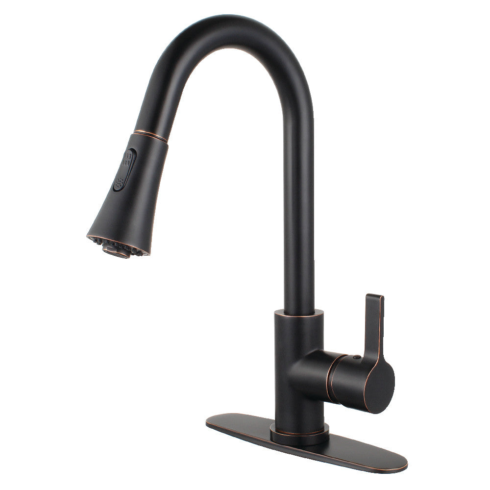 Gourmetier LS8726CTL Continental Single-Handle Pull-Down Kitchen Faucet, Naples Bronze - BNGBath