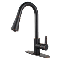 Thumbnail for Gourmetier LS8726CTL Continental Single-Handle Pull-Down Kitchen Faucet, Naples Bronze - BNGBath